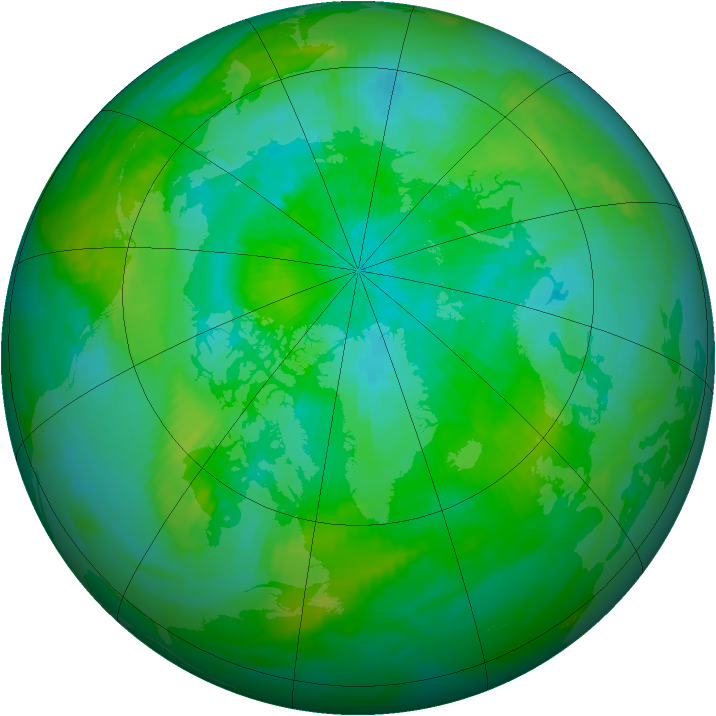 Arctic ozone map for 09 September 1980